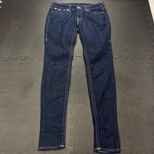 True Religion Womens Dark Wash Skinny Jeans Size 30 Made In USA